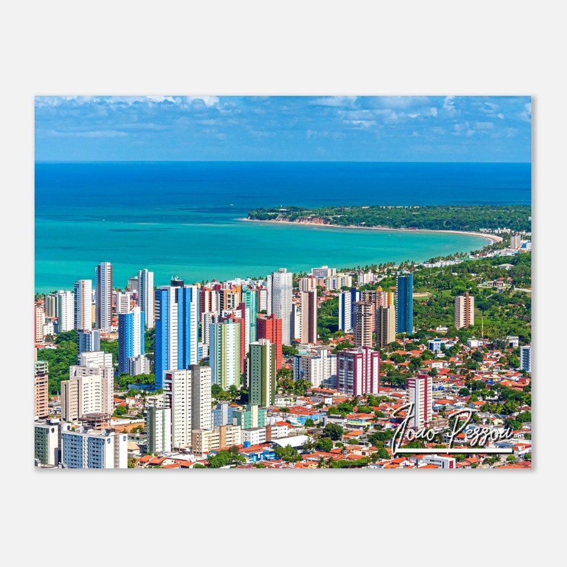 Joo Pessoa Brazil Skyline Poster Cabo Branco Coastal Art Print