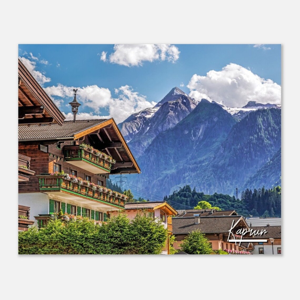 Kaprun Austria Alpine Chalet Mountain Village Travel Photo Poster