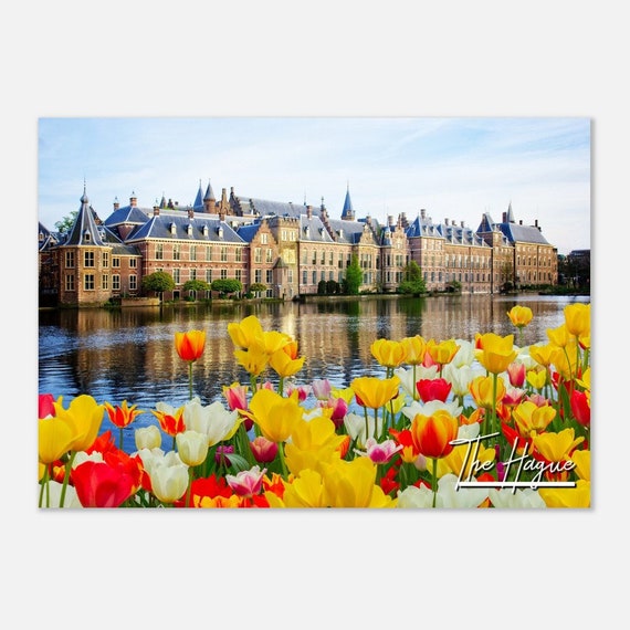 The Hague Netherlands Poster Print Cityscape Tulips
