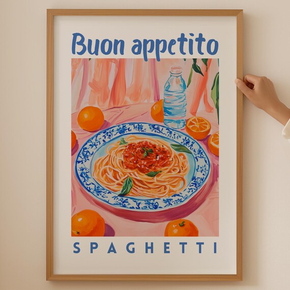 Buon Appetito Spaghetti Pomodoro Still Life Italian Food Poster