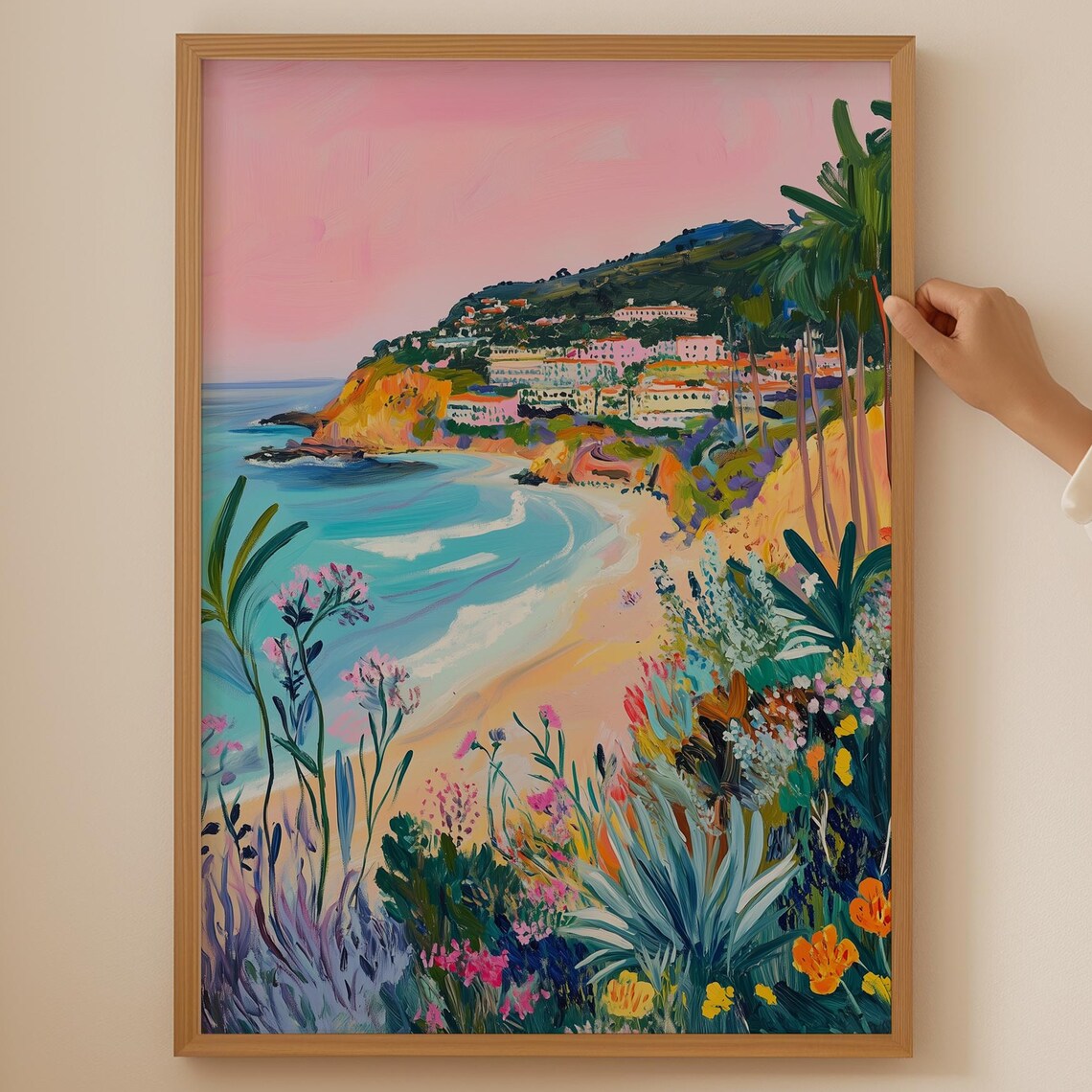 Italian Coastal Botanical Poster, Coquette Kitchen Decor