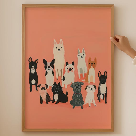 Funny Dog Lover Poster Trendy Dachshund Wall Art For Funky Bathroom Decor Dopamine Print Golden Retriever Themed Gifts