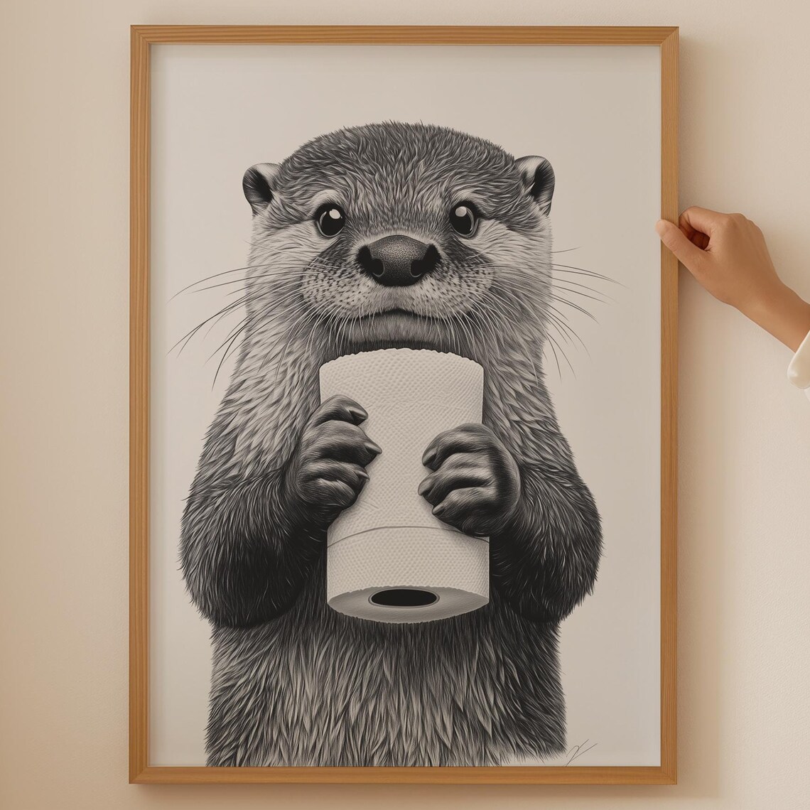 Otter Lover Trendy Bathroom Wall Art Print
