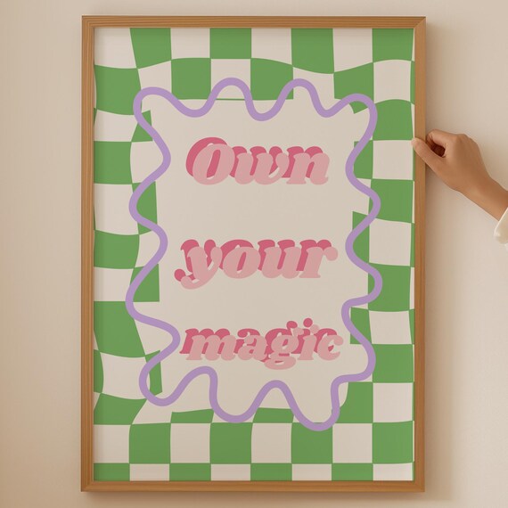 Own Your Magic Poster Trendy Pink Wall Art For Coquette Room Decor Funky Print As Dopamine Teens
