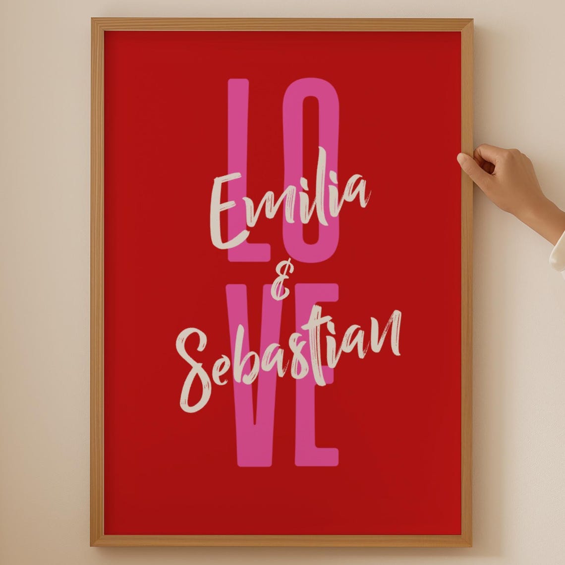 Personalized Couples Names Love Typography Romantic Gift Poster
