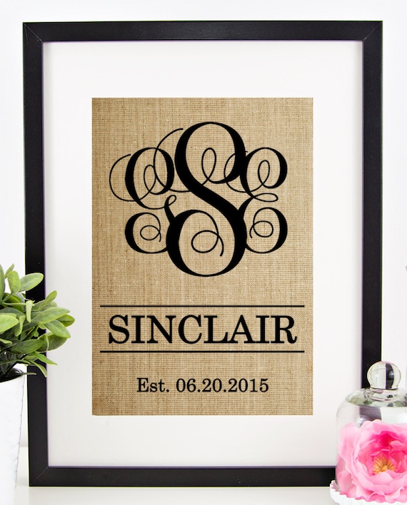 Bridal Shower Gift Engagement Gift For Couple Wedding Shower Decoration Bridal Shower Decor Monogram Table Decor Party Decor