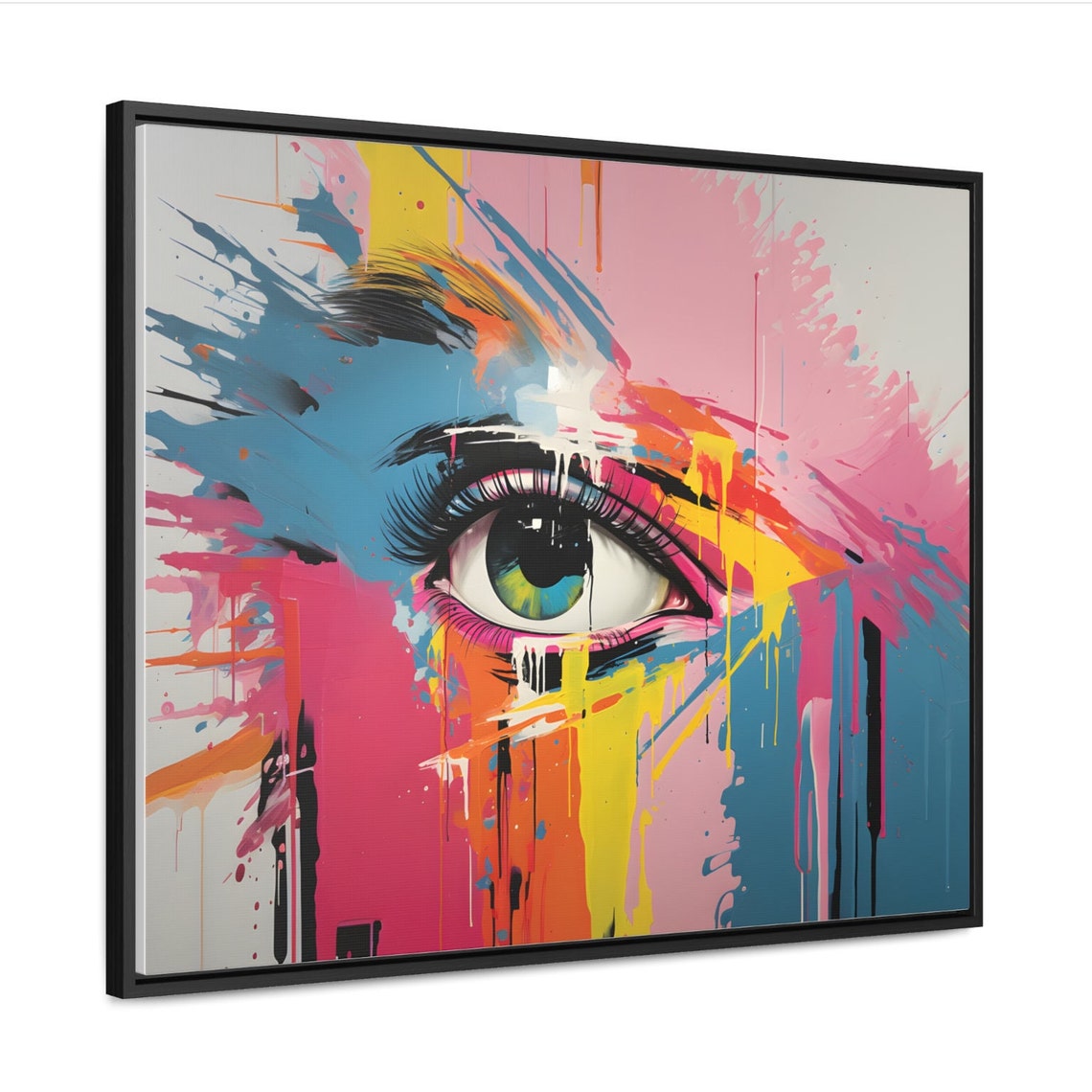 Colorful Painted Eye Pop Art Neon Drips Bold Modern Style Poster - Image 3