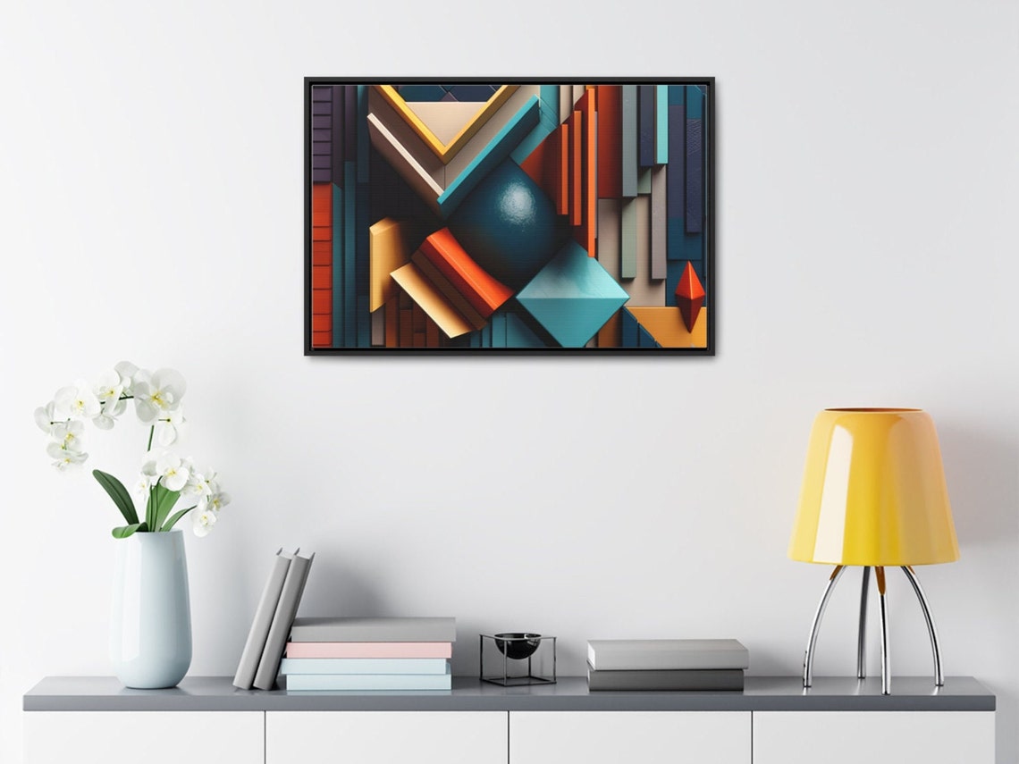 Geometric Minimalist Framed Art Print Modern Art Oil Painting Print Wall Decor Home Decor - Image 3