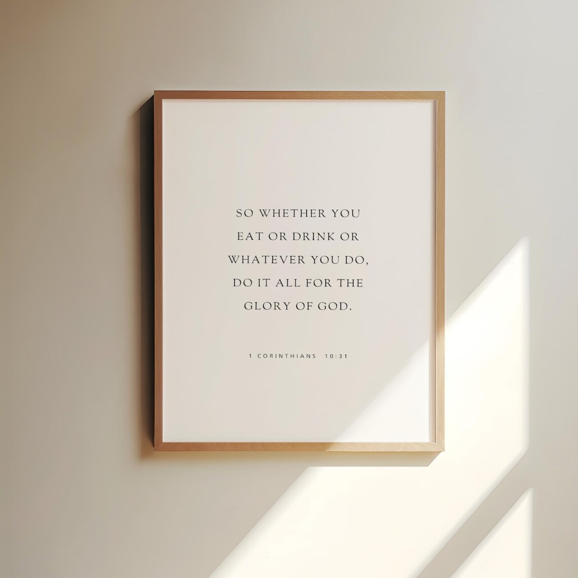 1 Corinthians 10:31 Glory of God Serif Minimalist Scripture Verse Poster