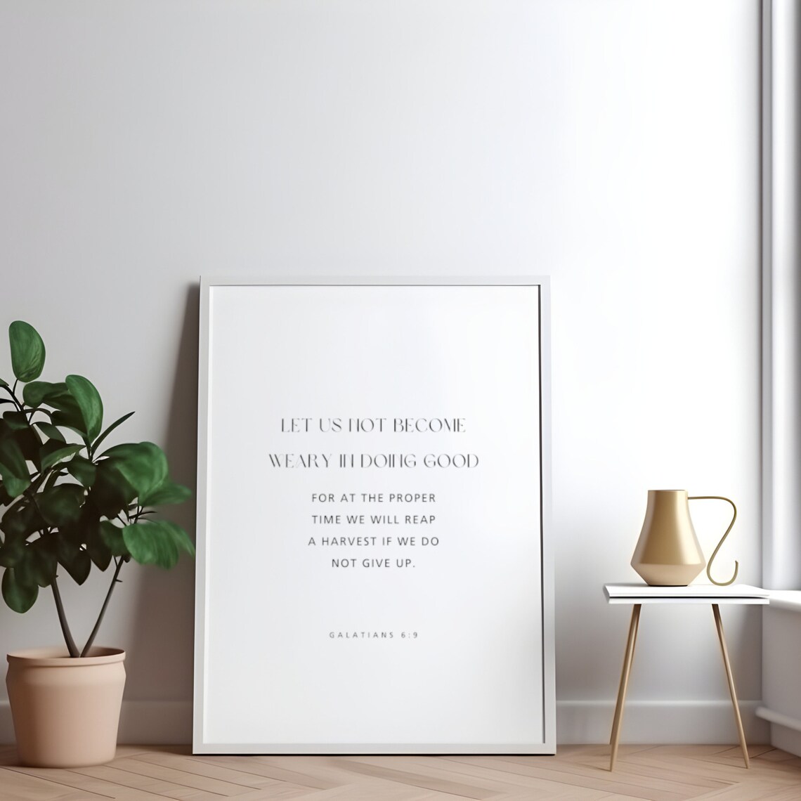 Galatians 6:9 Christian Minimalist Scripture Art Print