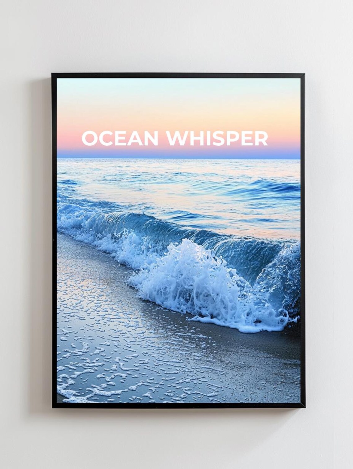 Ocean Whisper Poster, Coastal Beach Sunset