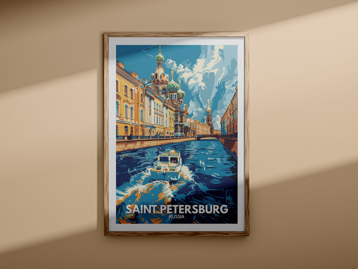 Saint Petersburg Print Saint Petersburg Travel Poster Russia Wall Art Print Russia Home Decor Travel Poster Unique City Print - Image 3