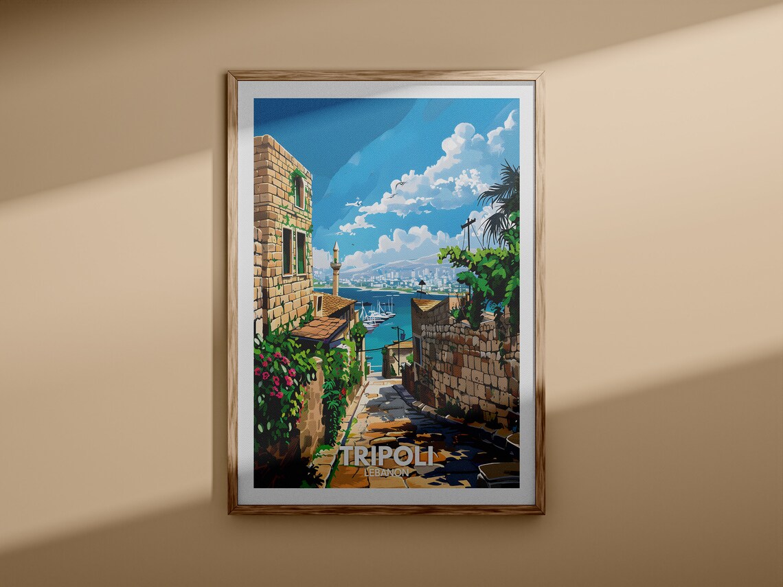 Tripoli Lebanon Historic Harbor Old Street Retro Travel Poster - Image 3