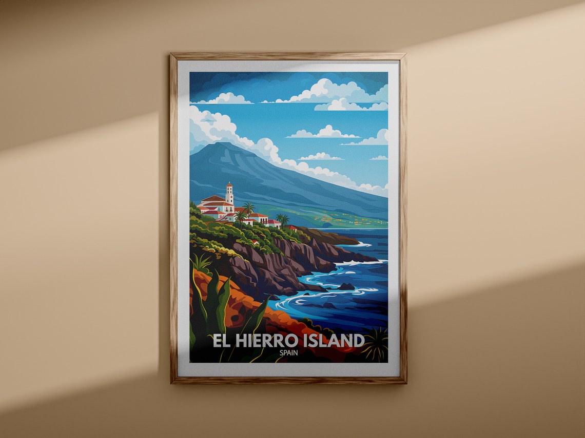 El Hierro Island Spain Volcanic Cliffs Coastal Travel Poster - Image 3
