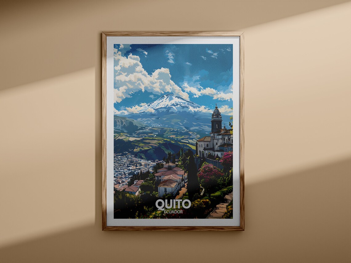 Quito Ecuador Andean Volcano Cityscape Vintage Travel Poster - Image 3