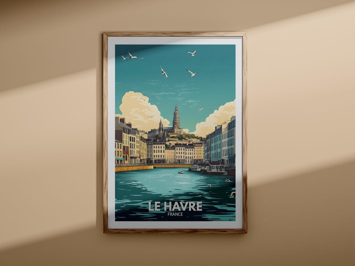 Le Havre Print Le Havre Travel Poster France Wall Art Print France Home Decor Travel Wall Decor Unique City Poster - Image 3