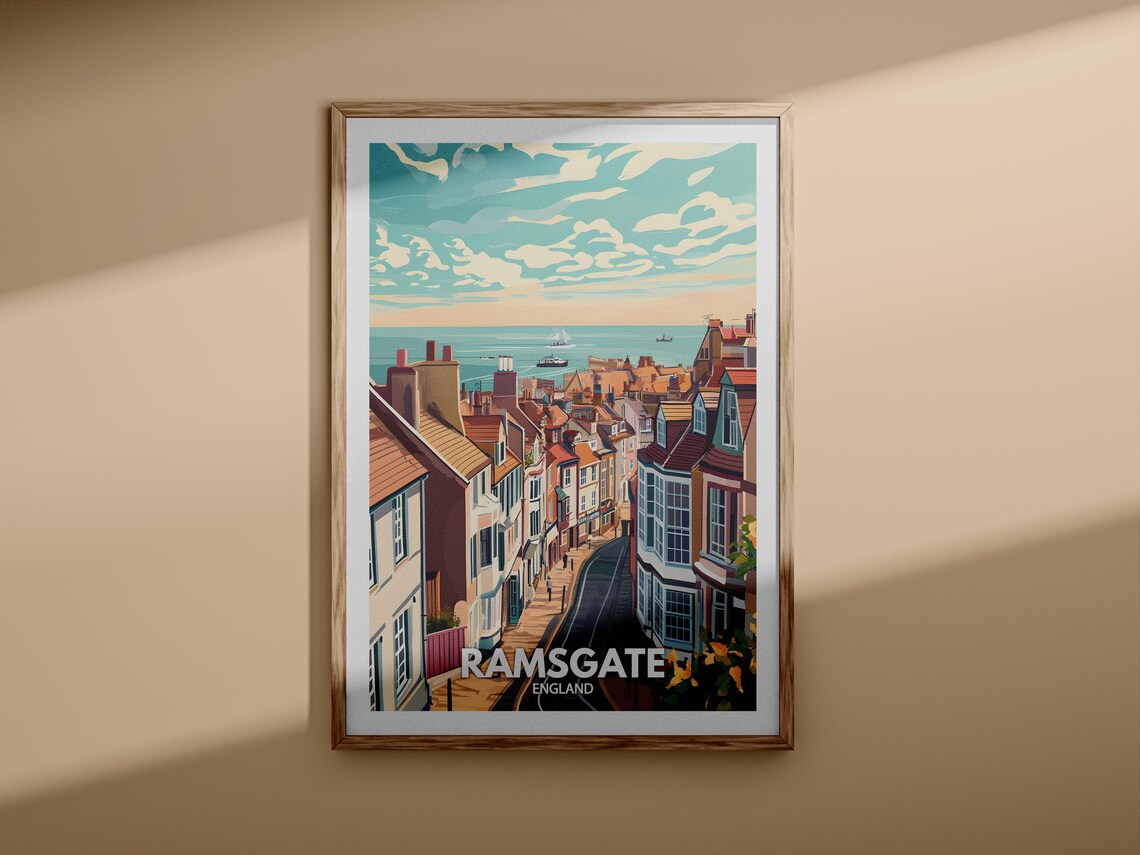 Ramsgate England Vintage Travel Poster Seaside Town View Art - Image 3
