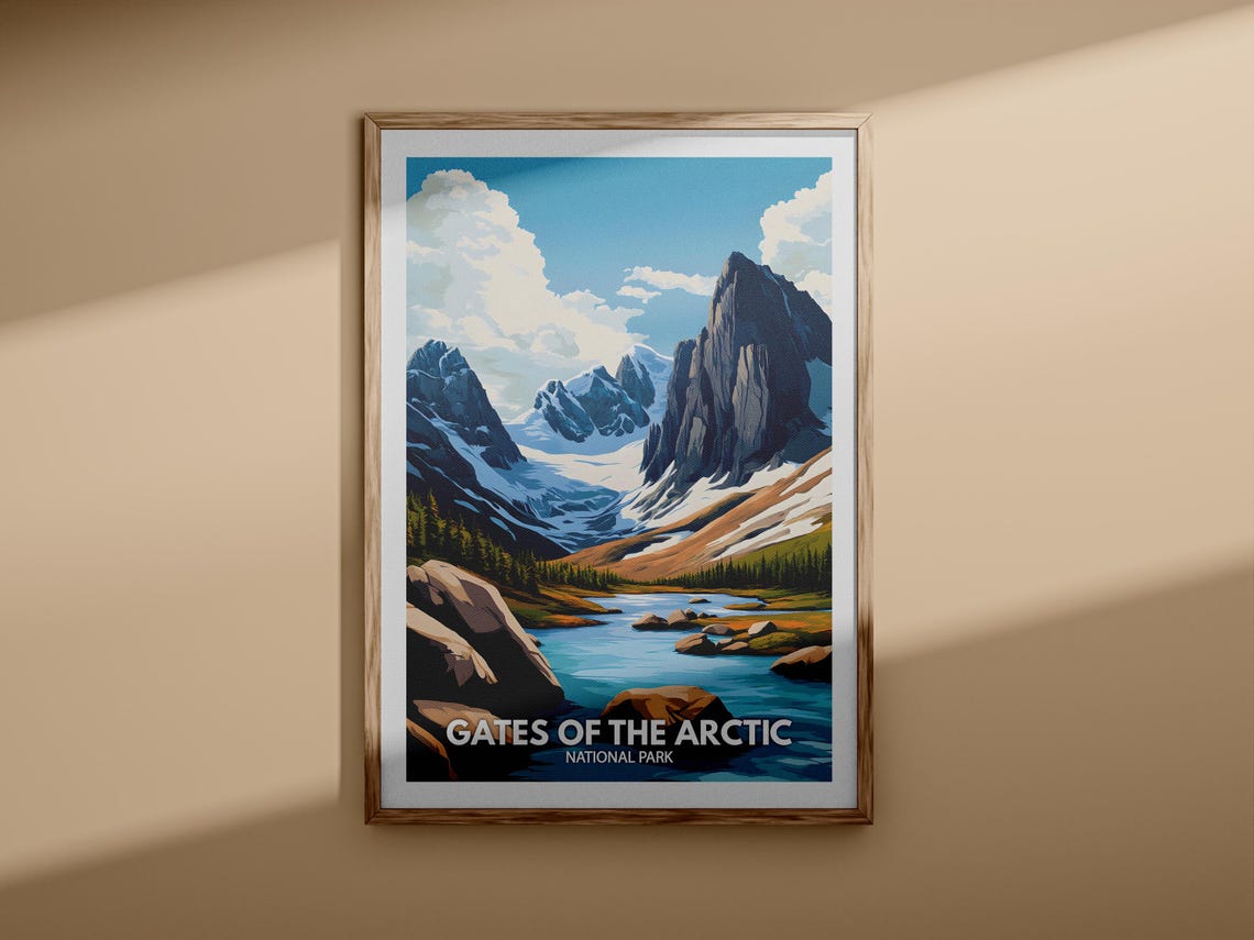 Gates Of The Arctic Print Gates Of The Arctic National Park Poster United States National Parks Art United States Travel Poster - Image 3