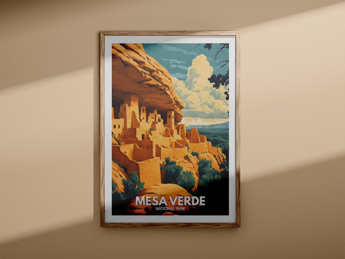 Mesa Verde Print Mesa Verde National Park Poster United States National Parks Art United States Travel Poster Nature Prints - Image 3