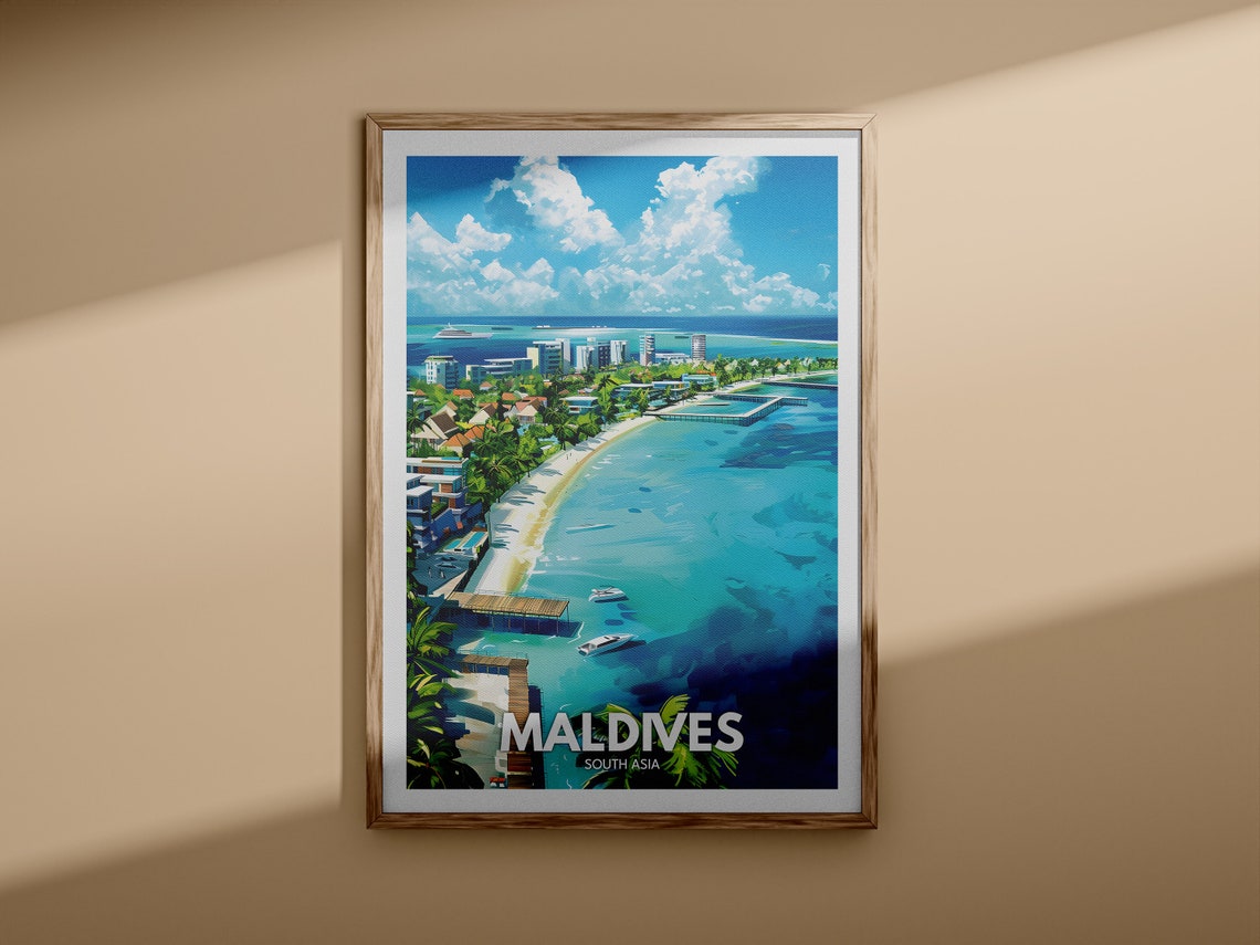 Maldives Print Maldives Travel Poster South Asia Wall Print South Asia Home Decor Travel Wall Art Poster Unique City Print - Image 3