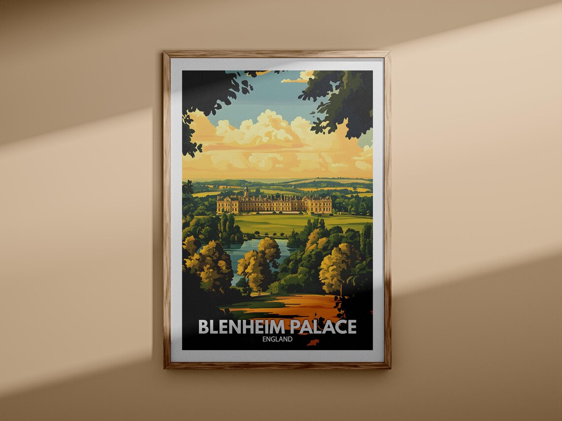 Blenheim Palace England Golden Hour Parkland View Travel Poster - Image 3