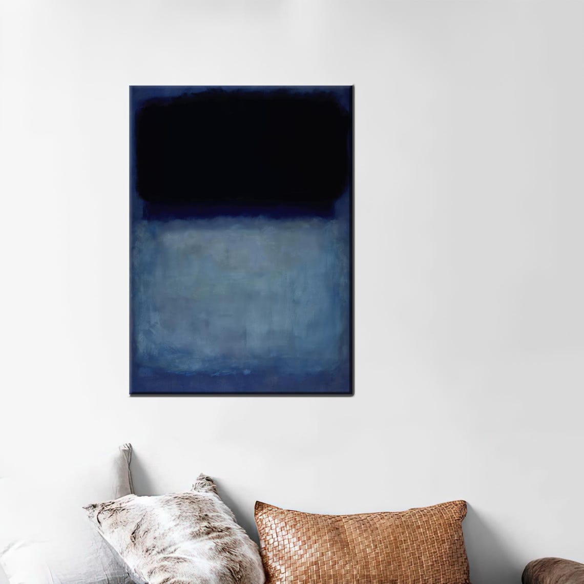 Midnight Black Over Blue Color Field Rothko Style Art Poster