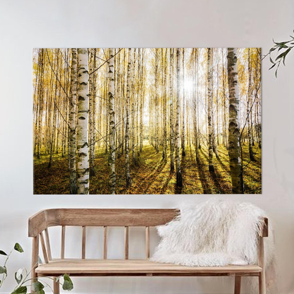 Birch Trees Forest View Art Print, Personalized Gift