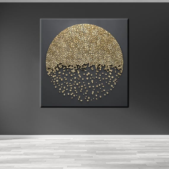 Grandma Gift Personalized Decor Canvas Modern Art Black 3d Gold Abstract Print Bridesmaid Gifts
