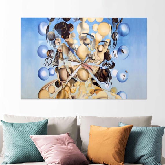 Woman Glass Art Reproduction Decor Bridesmaid Gifts Galatea Housewarming Gift Dali Wall Large
