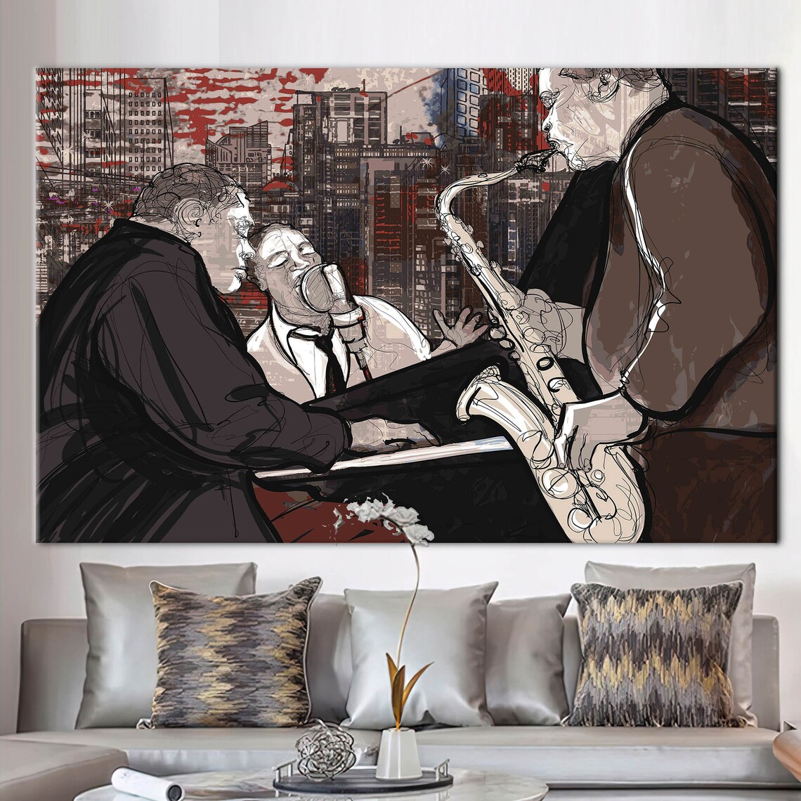 Jazz Musicians Painting, Music Art Print