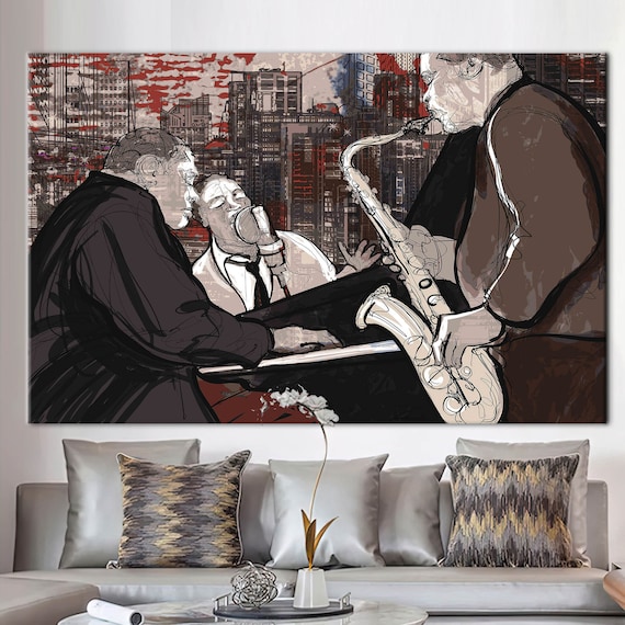 Jazz Musicians Painting, Music Art Print