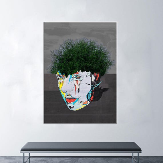 Face Graffiti Wall Art 3d Canvas Tree Of Gift Man Poster Large Personalized Baby