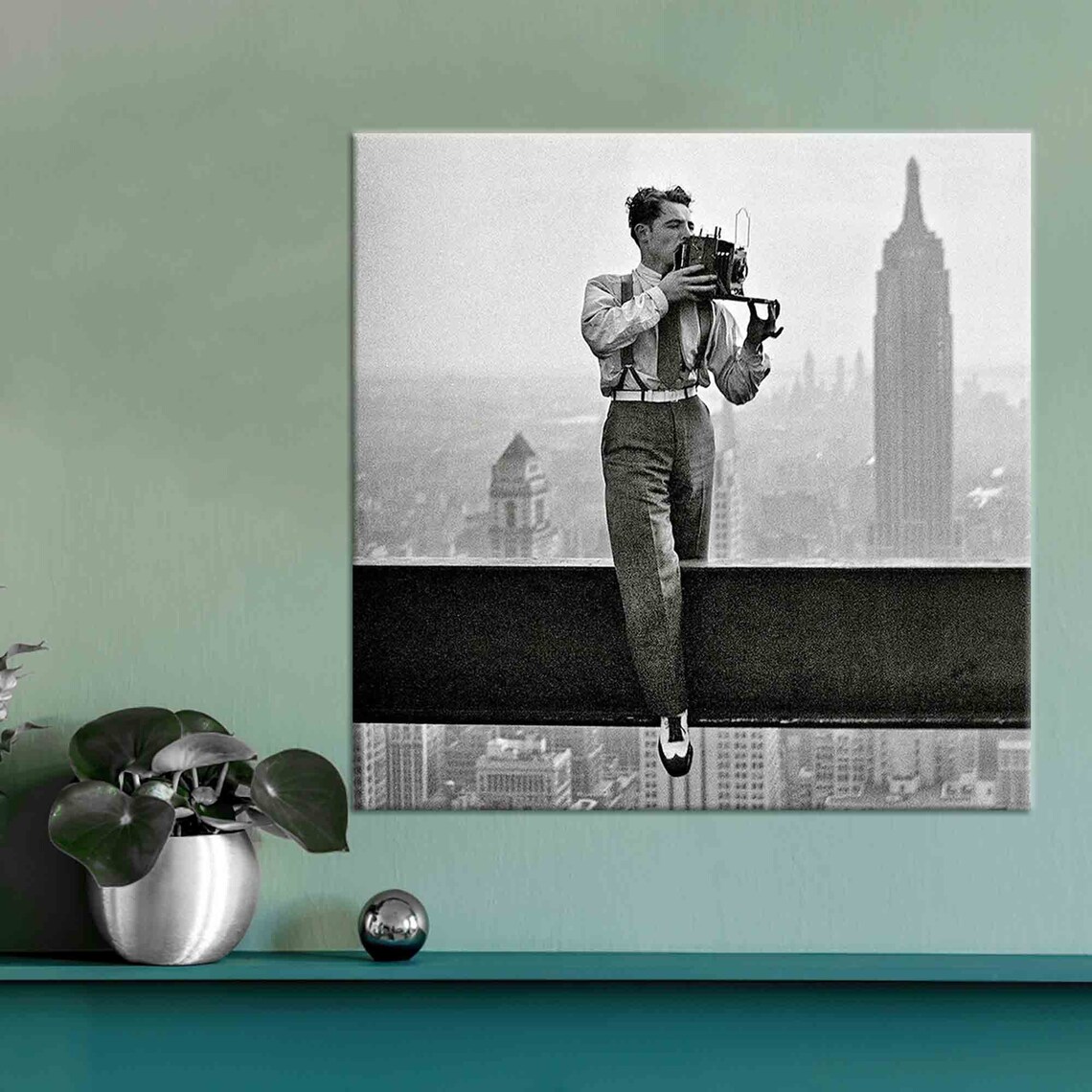 New York Lunchtime Atop A Skyscraper Art Print