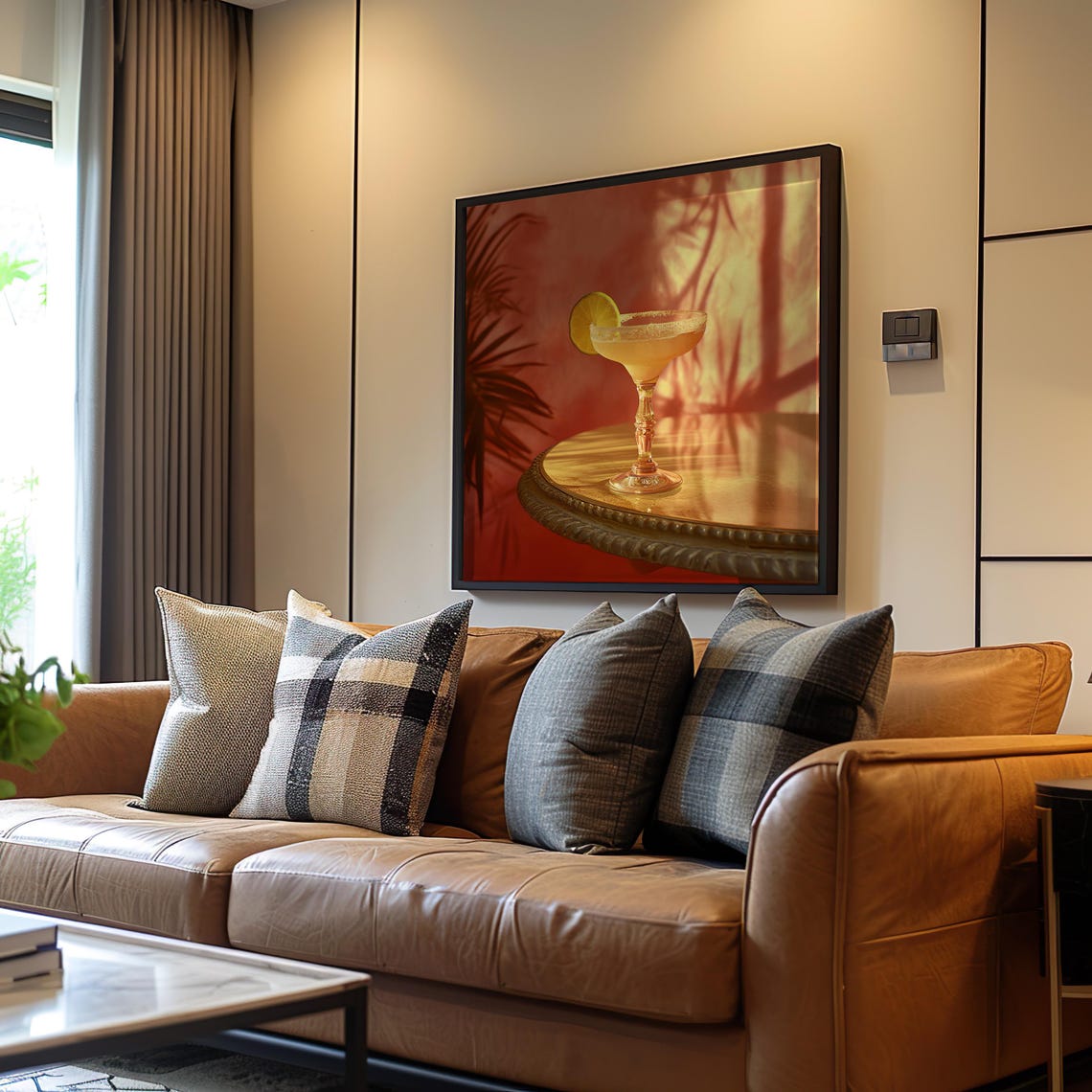 Margarita Art Deco Poster Midcentury Modern Style 3d Rendered Illustration Warm Cool Tones Palette