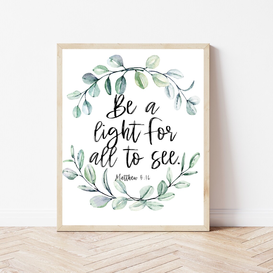 Be A Light Bible Verse Christian Quote Art Print
