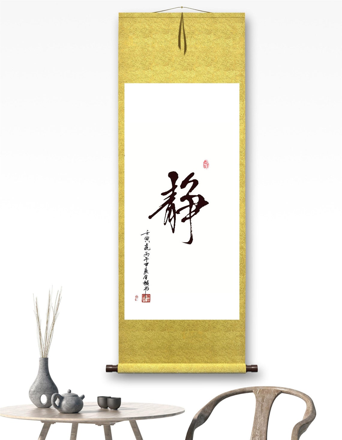 Japanese Zen Brush Calligraphy Character Scroll Artwork Poster - Image 3