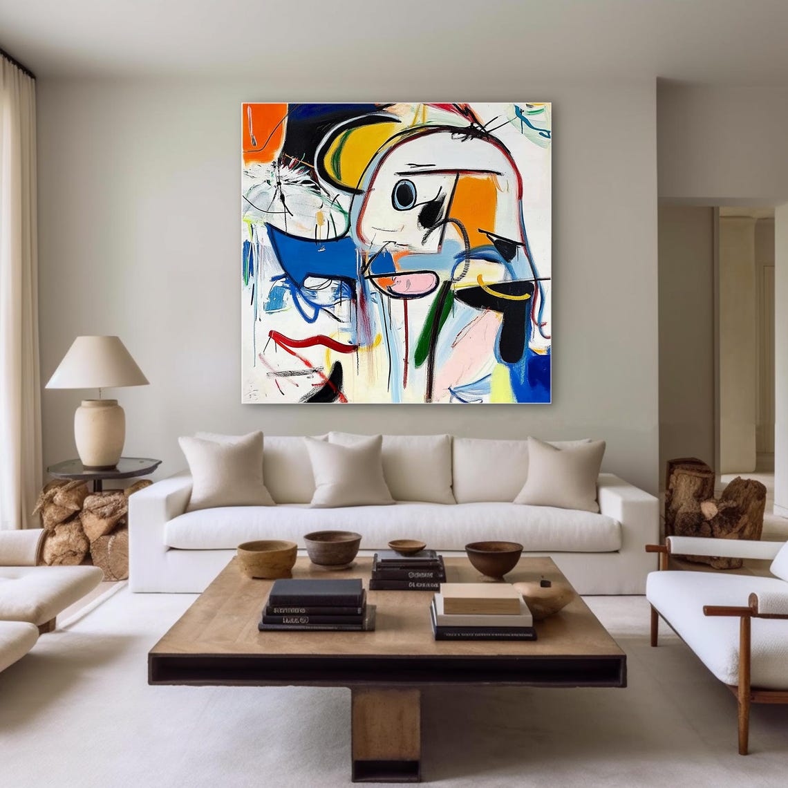 Abstract Face Portrait Colorful Expressive Graffiti Style Art Poster - Image 2