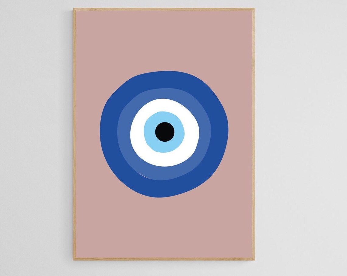 Evil Eye Nazar Poster, Abstract Modern Wall Art