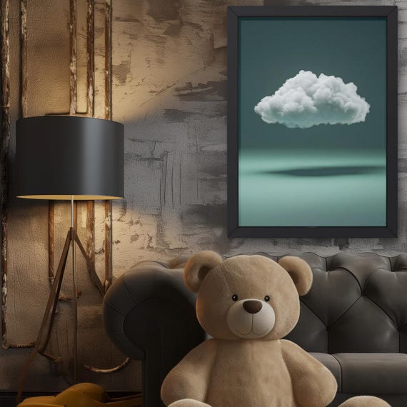 Dreamy Cloud Art Print Matte Vertical Posters Wall Decor Minimalist Home Gift For Nature Lovers Bedroom