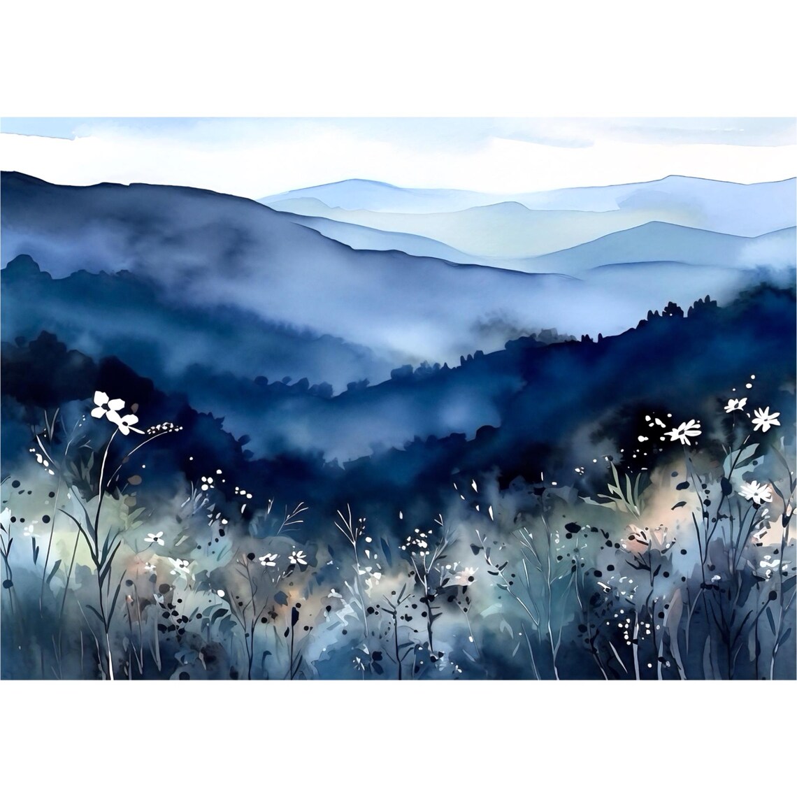 Blue Ridge Mountain Watercolor Travel Poster - Image 5