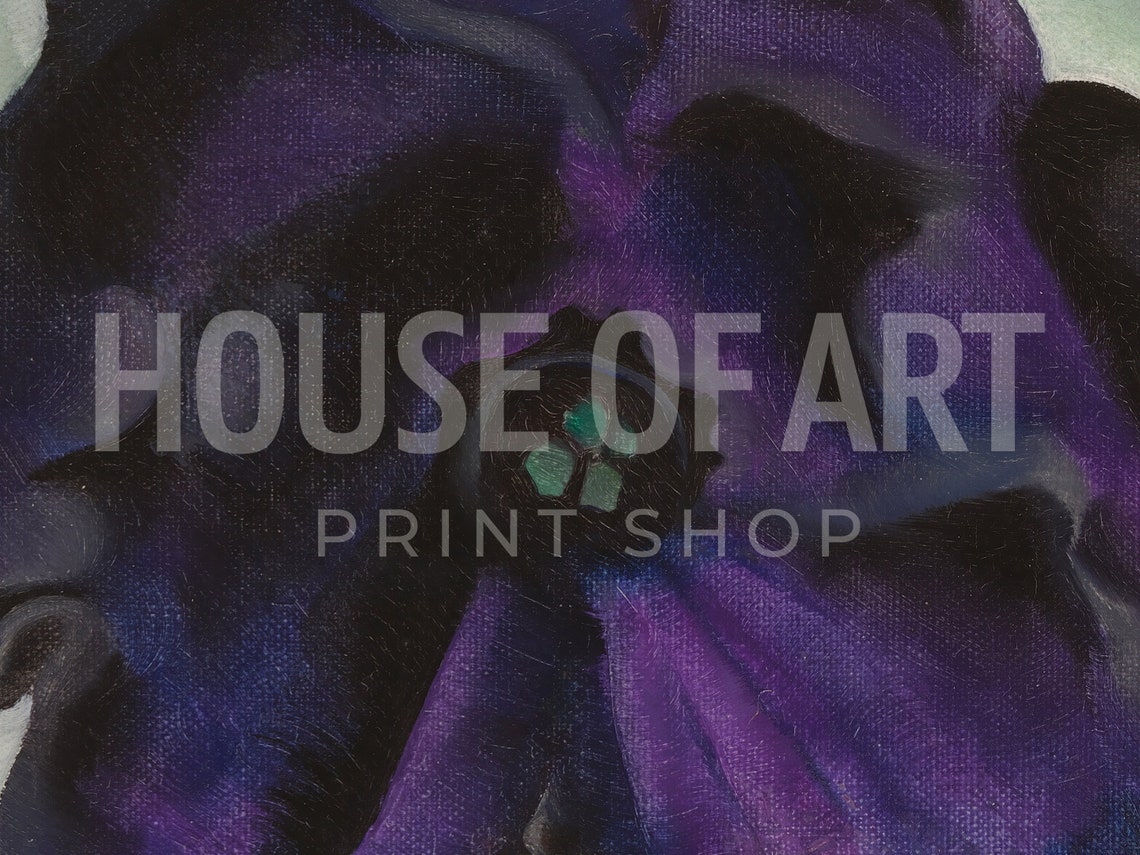 Purple Petunia Flower Close Up Vibrant Modern Botanical Painting Print - Image 2