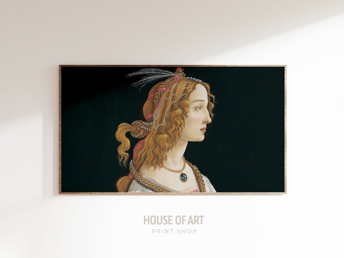 Frame Tv Art 4k Classic Portrait Oil Painting Vintage Beautiful Woman Print Female Artwork Antique Nymph Ethereal Gazet