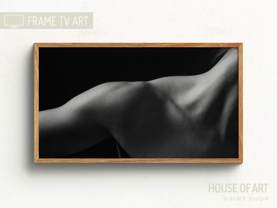 Black White Shoulder Close Up Dramatic Light Minimal Photography Art Poster