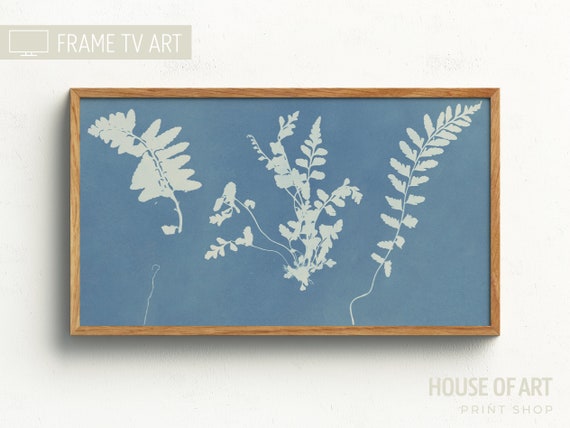 Vintage Flower Cyanotype Botanical Art Print