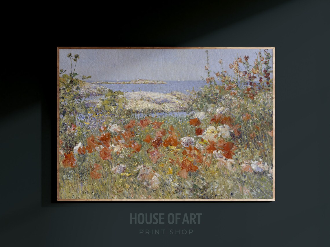 Childe Hassam Poppies Isles of Shoals Coastal Meadow Art Print - Image 3