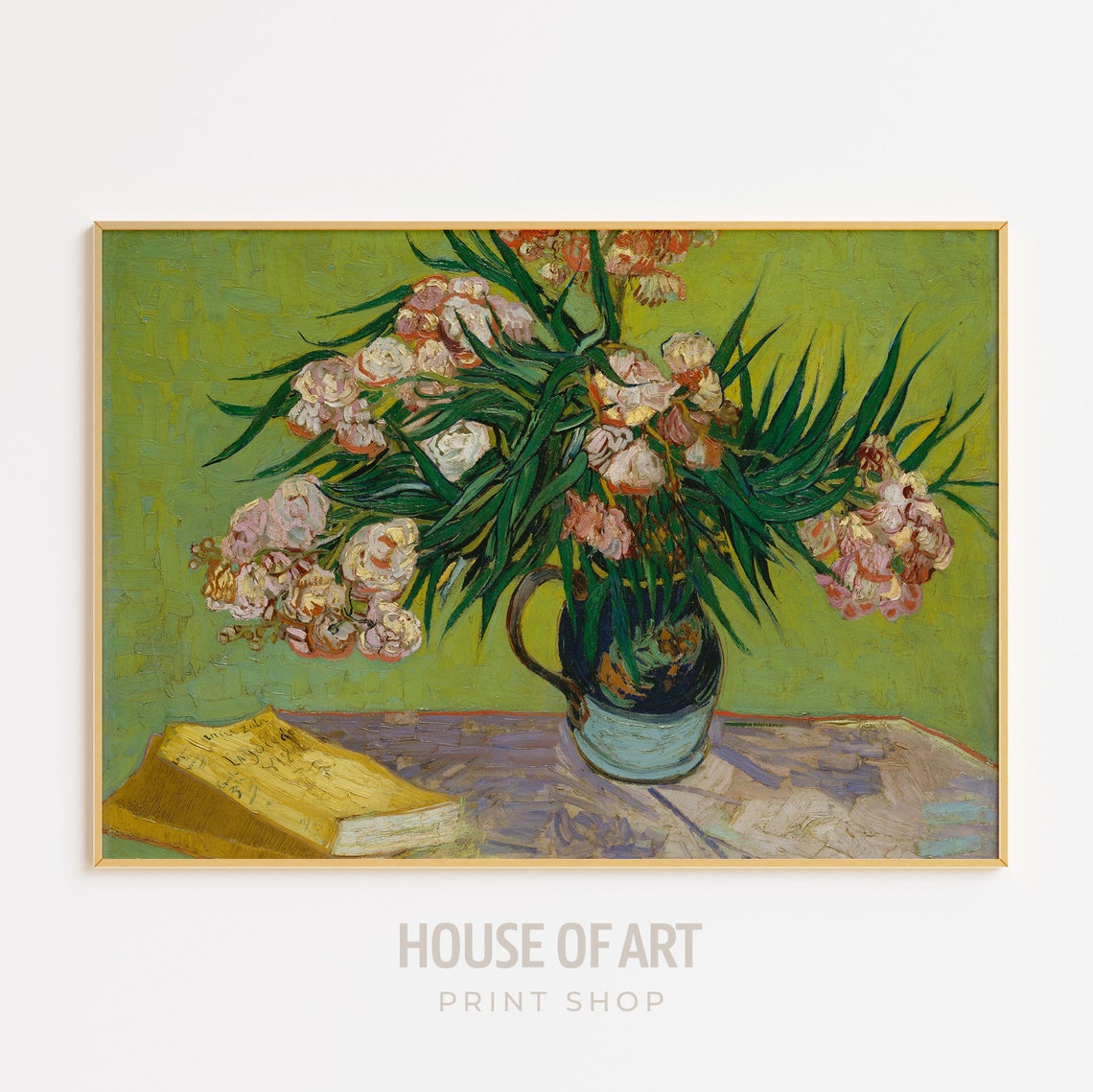 Van Gogh Oleanders Bouquet In Jug Pink Blossoms Still Life Poster