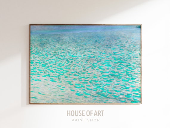 Vibrant Lake Art Water Ripples Seascape Painting Colorful Wall Art Eclectic Home Decor Abstract Gallery Wall Print Wall Art