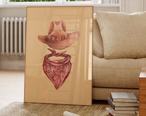 Western Style Art Print Boho Minimalist Prints Modern Art Bohominimalistdecor Cowboy Art File