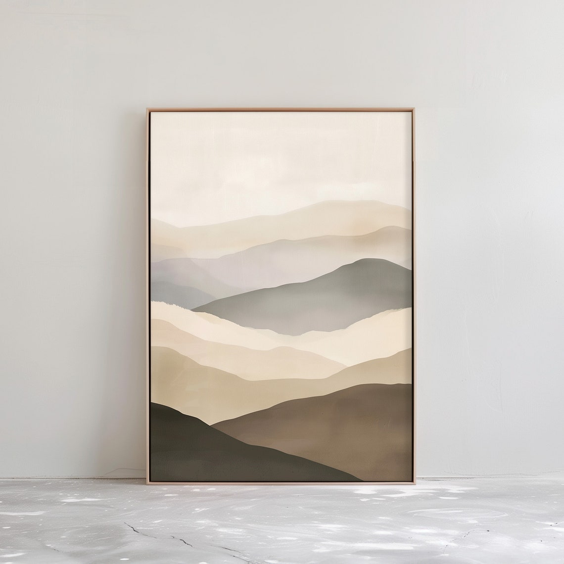 Neutral Abstract Mountain Layers Minimal Beige Landscape Poster