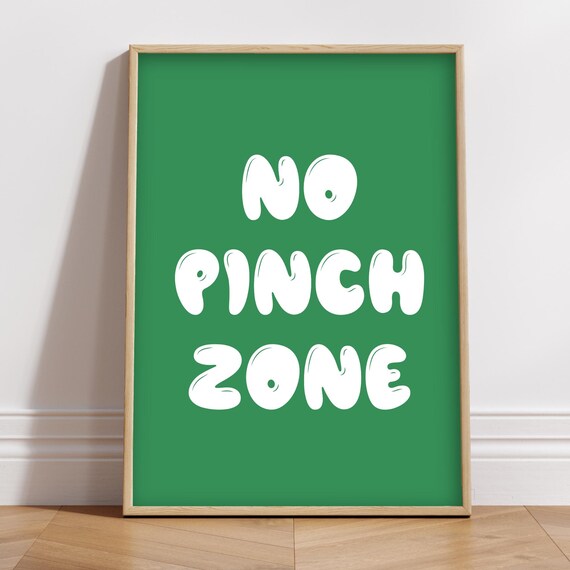 No Pinch Zone Bubble Letters Green Retro St Patricks Day Funny Poster